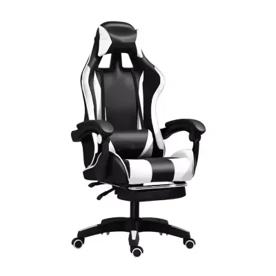 RESIGILAT - Scaun Gaming Racing SpeedX GT, Piele Ecologică, Recliner, Perne Ergonomice și Suport pentru Picioare