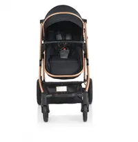 Carucior transformabil 2in1 Moni Thira Black cu cadru din aluminiu,Greutate admisa 22 kg,Capotina reglabila,Maner reglabil din piele ecologica,Bara de protectie detasabila,Centura de siguranta,Husa picioare si Geanta incluse