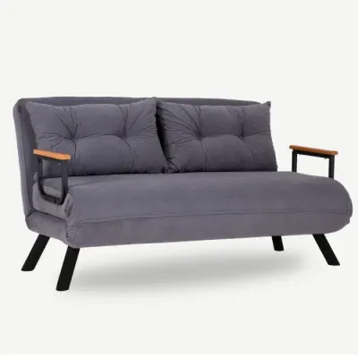 Canapea extensibila SANDO, 2 locuri, gri, 133x78x78 cm