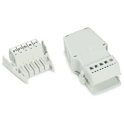 Socket; with strain relief housing; 5-pole; Cod. A; 6,00 mm²; white