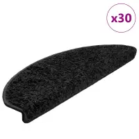 vidaXL Covorașe pentru scări, 30 buc., 65x21x4 cm, negru, semirotunde, mari