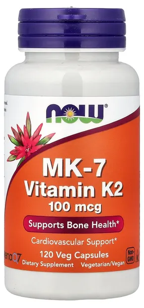 MK-7 Vitamin K2, 100 mcg, 120 capsule, Now Foods