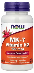 MK-7 Vitamin K2, 100 mcg, 120 capsule, Now Foods