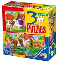 Set 3 puzzle-uri magnetice - Animale