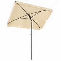 Outsunny Umbrelă pentru Grădină cu Înclinare Reglabilă și Stâlp din Aluminiu, 198x130x245 cm, Bej | Aosom Romania