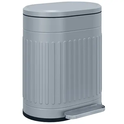 HOMCOM Coș de gunoi 20 L cu pedală, cu capac, coș interior detașabil, funcție Soft-Close 36,5 x 31,2 x 45 cm, Gri | Aosom Romania