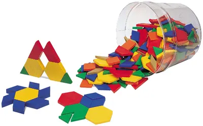 Set joc Learning Resources - Tangram din plastic, 250 buc