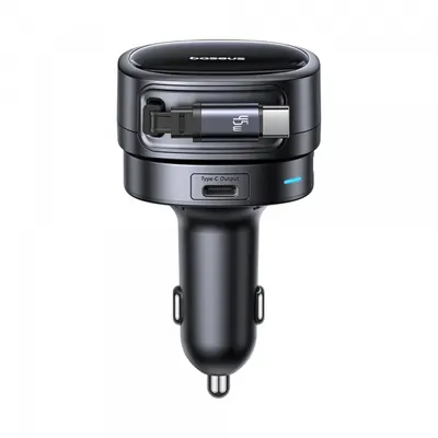 Incarcator Auto Cu Cablu USB-C Baseus PrimeTrip VR1, 60W, 3A, 1 x USB-A - 1 x USB-C, Negru C00069001121-00