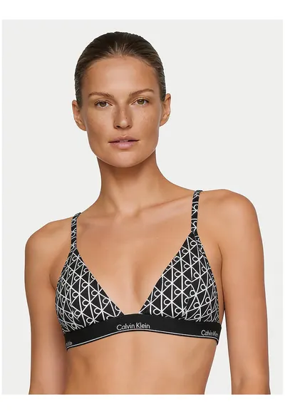Sutien de baie cu print si cupe triunghiulare