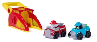 Set de joacă Spin Master Paw Patrol - Lansatorul lui Marshall, cu 2 mașinuțe
