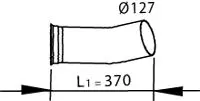 Racord evacuare (lungime:370mm) EURO 3 potrivit VOLVO FH, FH12, FM, FM12, FM9 D12A340-D9B380 08.93
