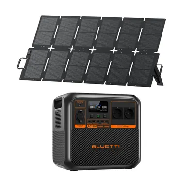 Kit stație de alimentare BLUETTI AC180P cu panou solar 220 W