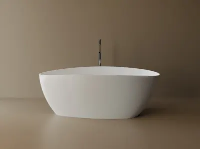 Cada baie freestanding ovala, compozit, 156 x 71 cm, Cast Marble Praga