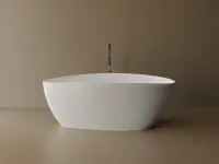 Cada baie freestanding ovala, compozit, 156 x 71 cm, Cast Marble Praga