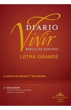 Biblia de Estudio del Diario Vivir Rvr60, Letra Grande (Letra Roja, Tapa Dura)