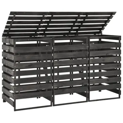 Gossi magazie de pubele tripla, 210x75x121 cm, lemn masiv pin vopsit