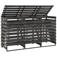 Gossi magazie de pubele tripla, 210x75x121 cm, lemn masiv pin vopsit