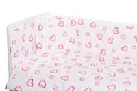 Set aparatori laterale pentru patut 120 x 60 cm Inimioare roz