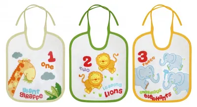 Set 3 bavete nou-nascut, small, bumbac, inchidere cu snur