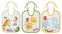 Set 3 bavete nou-nascut, small, bumbac, inchidere cu snur