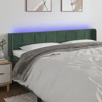 Gossi tablie de pat cu led, verde inchis, 163x16x78/88 cm, catifea
