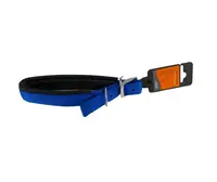 Zgarda nylon captusita, albastra, confortabila, 36-46 cm x 2 cm