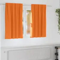 vidaXL Perdele Opaque cu Inel 2 buc. Portocalie Aprinsă 140 x 140 cm