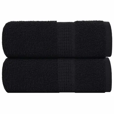 vidaXL Prosoape de oaspeți, FROGN, 2 buc., negru, 30x50 cm, 360 g/m²