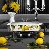 Tavă de copt și tavă caldă de servire Morello - Lemons & Silver, 38.5 x 29.5 cm