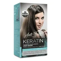 Kit tratament îndreptare păr, Kativa, keratină, 3 piese