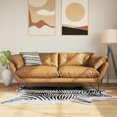 vidaXL Covor alb-negru, 120x170 cm, model zebră lavabil