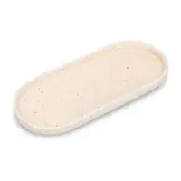 Farfurie bej pentru servire din porțelan Fika – ONA