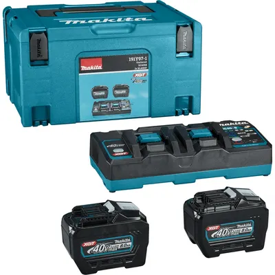 Set baterii și încărcător Makita - XGT, 2x40 V, 2x8 Ah, cu geantă