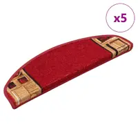 Gossi covorase scari, 5 buc., rosu, 65x21x4 cm, autoadeziv