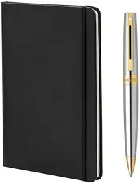 Set de pixuri Sheaffer 300 - Bright Chrome, cu un caiet