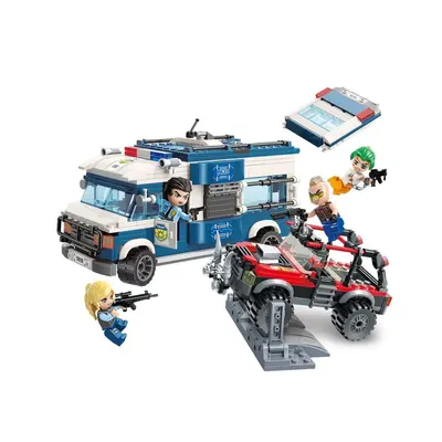 Set de constructie Qman Mine City Camion de Politie si Jeep 608 piese