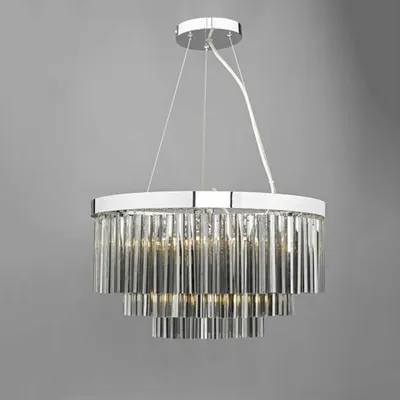 Lampa suspendata Giovana 5 Light Pendant Polished Chrome & Smoked Glass