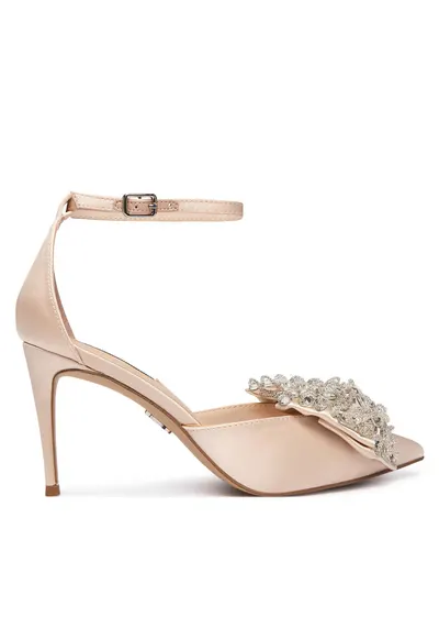 Pantofi dama - stiletto - roz - textil/sintetic