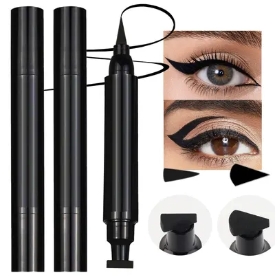 1+1 Gratis | Eyeliner cu stampila, Negru, Cat Eye