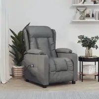 Gossi fotoliu rabatabil electric, gri inchis, material textil