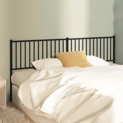 vidaXL Tăblie de pat de schimb metalică, negru, 200 cm