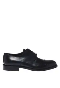 Pantofi Oxford din piele cu varf rotund - Negru
