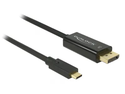 Cablu USB tip C la Displayport (DP Alt Mode) 4K 60 Hz T-T 2m, Delock 85256
