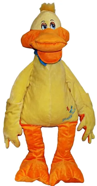 Jucărie de pluș Amek Toys - Păpușă rață, 75 cm