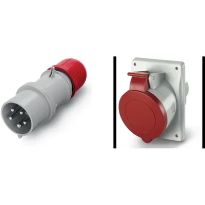 Pachet Fisa si Priza Ingropata Scame 32A 3P+N+E 6H IP44 (346-415V) - Conexiune Industriala Puternica si Sigura