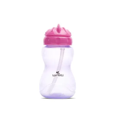 Cana sport cu pai moale si flexibil, capac de protectie rotativ, 275 ml, Pink Purple