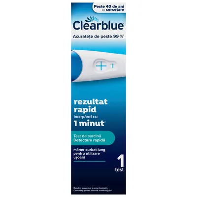 Test de sarcina detectare rapida, 1 bucata, Clearblue