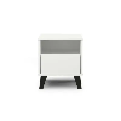 Noptiera BORG, 1 sertar, alb, 40x38,8x45,6 cm