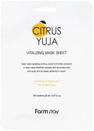 FarmStay Citrus Yuja Mască facială revitalizantă cu folie, 23 ml