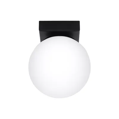 Plafonieră neagră cu abajur din sticlă ø 12 cm Umerta – Sollux